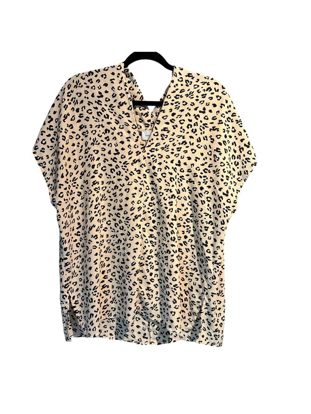 Adrenne Small Dolman Blouse Blush Animal Print Oversized Pretty Femme Minimalist